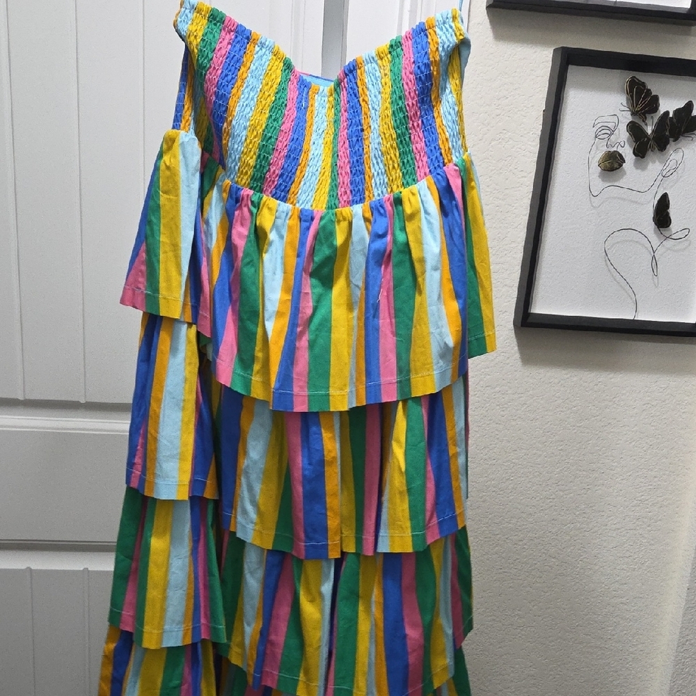 Multicolor Tiered Ruffle Maxi Skirt - Picture 5 of 6